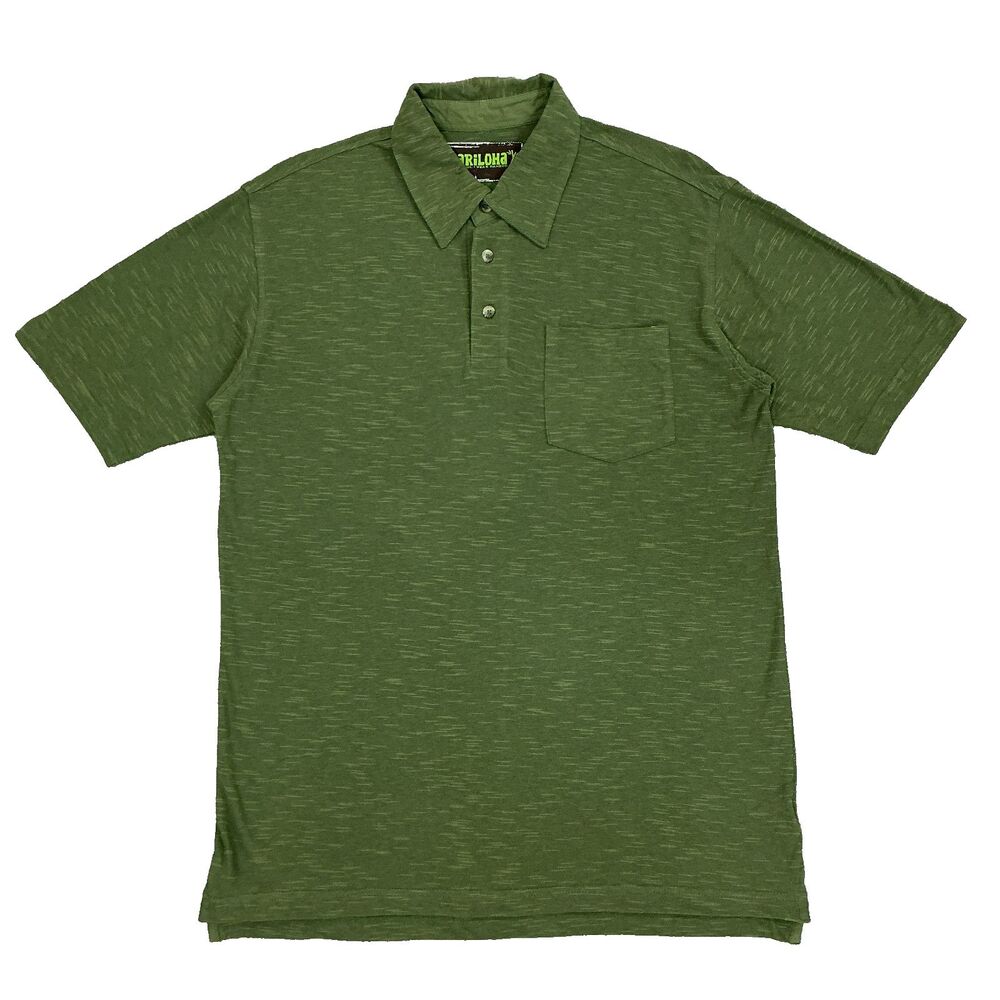Cariloha Mens Bamboo Organic Cotton Short Sleeve Polo Shirt Size Medium Green